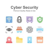 Creatively designed cyber security icons isolated on white background vector