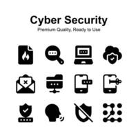 Get your hands on this beautiful cyber security icons set vector