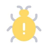 Exclamation mark on bug depicting of virus alert, easy to use and download vector