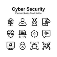 Well designed cyber security icons set, customizable vectors