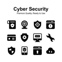 Visually perfect cyber security icons up for premium use vector