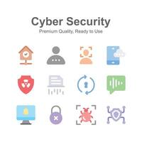 Well designed cyber security icons set, customizable vectors