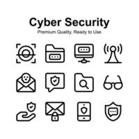 Check out the pack of cyber security icons, ready for premium use vector