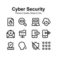 Get your hands on this beautiful cyber security icons set vector