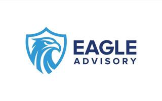 Eagle or hawk head with shield isolated on white background vector