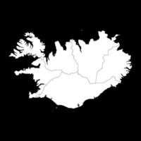 Iceland map with administrative districts. illustration. vector