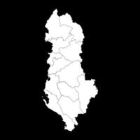 Albania map with administrative subdivisions. illustration. vector