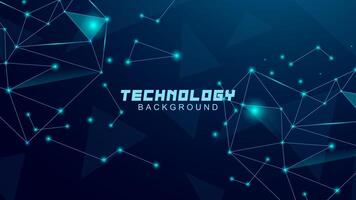Abstract background digital technology concept. Futuristic triangle lines with blue light particles. suitable for banners, websites, wallpapers, posters vector