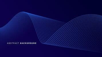 Abstract glowing wave lines on dark blue background. Dynamic wave pattern. Modern flowing wavy lines. Futuristic technology concept. Suit for banner, poster, cover, brochure, flyer, website vector