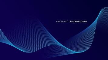 Abstract glowing wave lines on dark blue background. Dynamic wave pattern. Modern flowing wavy lines. Futuristic technology concept. Suit for banner, poster, cover, brochure, flyer, website vector