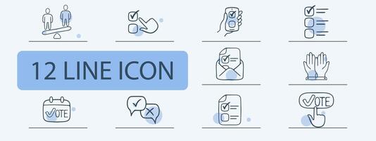 Set of icons emphasizing the importance of individual choices. Symbolic representation of personal empowerment. Decision-making concept. Pastel color background. 12 line icon vector