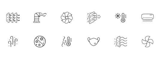 Virus protection icon set. Stay safe and secure with this comprehensive collection of icons representing various measures and tools. Virus protection. line icon for Business vector