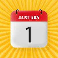 January 1. Speech bubble with January 1 text. 3d illustration. Pop art style. line icon for Business and Advertising vector