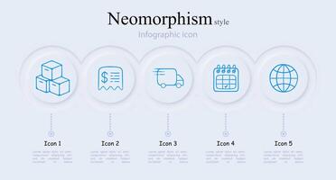 conjunto de internacional entrega iconos parcela, paquete, globo, transporte, envío. logística concepto neomorfismo estilo. línea icono para negocio vector