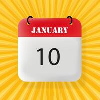 January 10. Speech bubble with January 10 text. 3d illustration. Pop art style. line icon for Business and Advertising vector