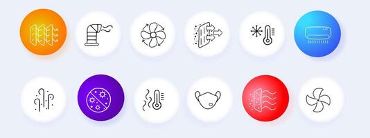 COVID-19 virus protection icon set. Mask, hand sanitizer, social distancing, disinfection. Vaccination concept. Neomorphism style. line icon for Business vector