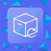 Icon of a box. Packaging, shipping, storage, delivery, container, logistics. Commerce concept. Glassmorphism style. line icon for Business vector