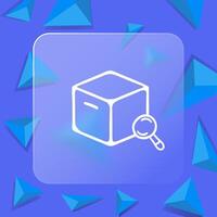 Icon of a box. Packaging, shipping, storage, delivery, container, logistics. Commerce concept. Glassmorphism style. line icon for Business vector