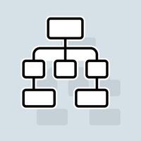 Branched diagram line icon. Graph, diagram, statistics, function, table, pie chart, infographic. Finance concept. sticker line icon on white background vector