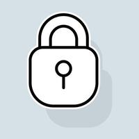 Open lock line icon. Key, closed, password, safety, privacy, unlock, secure, access, secret. Secure concept. sticker line icon on white background vector