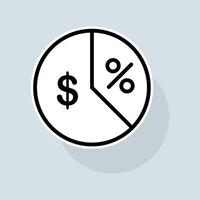 Income chart line icon. Graph, diagram, statistics, function, table, pie chart, infographic. Finance concept. sticker line icon on white background vector