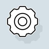 Settings line icon. Brightness settings, resolution settings, device functions, gadget calibration. Settings concept. sticker line icon on white background vector