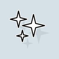 Twinkling stars line icon. Liked, like, rating, favorites, new year, christmas, rate the service, dislike, pie chart, stars. Feedback concept. sticker line icon on white background vector
