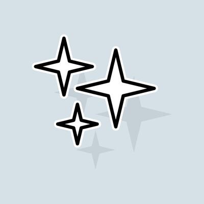 Twinkling stars line icon. Liked, like, rating, favorites, new year, christmas, rate the service, dislike, pie chart, stars. Feedback concept. sticker line icon on white background