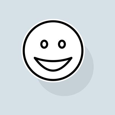 Emoji with a smile line icon. Communication, emoticons, chats, stickers, attitude, emotions, mood. Emoji concept. sticker line icon on white background