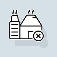 Stop pollution line icon. Protect nature, greenpeace, global warming, save the planet, not eco-friendly factories. Nature concept. sticker line icon on white background vector