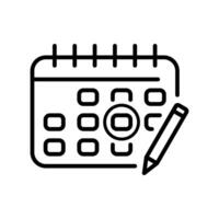 Calendar line icon. Date, year, day, month, holiday, day, event, Maya, time, new year, week, schedule, day off. Calendar concept. line icon on white background vector