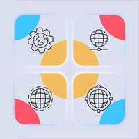 Planet icon set. International transportation, internet, climate, global warming, save the planet. Nature concept. Neomorphism style. line icon for business vector