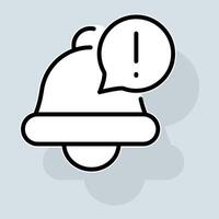 New message line icon. Notification, message, alarm, reminder, clock, warning, for mobile devices, watch. Sound concept. sticker line icon on white background vector