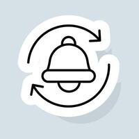 Reminder line icon. Alarm, unread, phone icon, ringtone, message, bell, alarm jingle, clock, notification, call. Sound concept. sticker line icon on white background vector