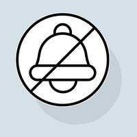 Crossed alarm clock line icon. Ringtone, message, jingle, clock, notification, alarm, unread, phone icon, bell, alarm call. Sound concept. sticker line icon on white background vector