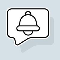 New message line icon. Clock, warning, for mobile devices, notification, message, alarm, reminder, watch. Sound concept. sticker line icon on white background vector