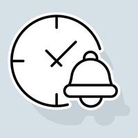 Delayed notification line icon. Reminder, clock, warning, for mobile devices, watch. Sound concept. sticker line icon on white background vector