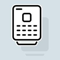 Intercom line icon. Call, entrance, door, apartment, lock, code, buttons, key, magnet. Urbanistics concept. sticker line icon on white background vector