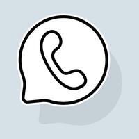 Call line icon. Phone, sound, conversation, signal, melody, cell phone, smartphone, buttons. Sound concept. sticker line icon on white background vector