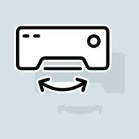 Joystick line icon. Game, computer, control, player, gamer, steering wheel, button, game console, entertainment. Gadget concept. sticker line icon on white background vector
