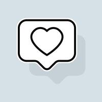Heart line icon. Like, dislike, feedback, favorites, rating, popularity, social networks, photos. Feedback concept. sticker line icon on white background vector