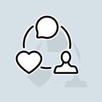 Chat icon set. Correspondence, communication, message, forum, online, conversation, sms dialogue, acquaintance. Online concept. sticker line icon on white background vector