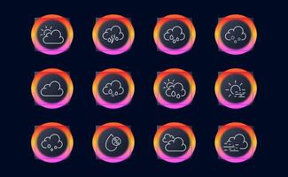 Cloud saving icon set. Uploading data to the cloud, protecting cloud databases, internet traffic. Network concept. Pastel color background. line icon for business vector