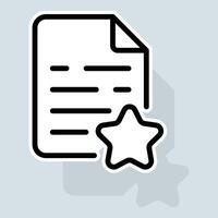 File with star line icon. Like, dislike, clipboard with thumbs up, rate the service, clipboard with checkmark, rating, . Feedback concept. sticker line icon on white background vector