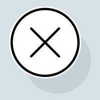 Cross line icon. Clipboard with checkmark, rating., clipboard with thumbs up, like, dislike, rate the service. Feedback concept. sticker line icon on white background vector