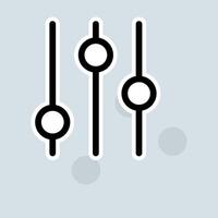 Musical settings line icon. DJ, music processing software, professional music recording, for bands, equalizer. Music concept. sticker line icon on white background vector