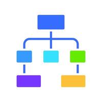 Branching options line icon. Programming, logic, dialogues, screenwriter, plot, response options. colored icon on a white background for business vector