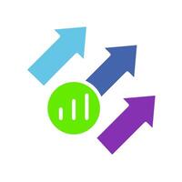 Currency growth charts line icon. Dollar exchange rate, investments, chart, movement of money arrays. colored icon on a white background for business vector