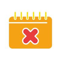 Calendar with cross line icon. Cancel, ban, organizer, planning, month, year, schedule. colored icon on a white background for business vector