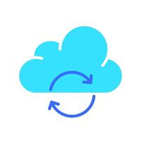 Cloud saving with spiral line icon. Internet, world wide web, information, data transfer, storage. colored icon on a white background for business vector